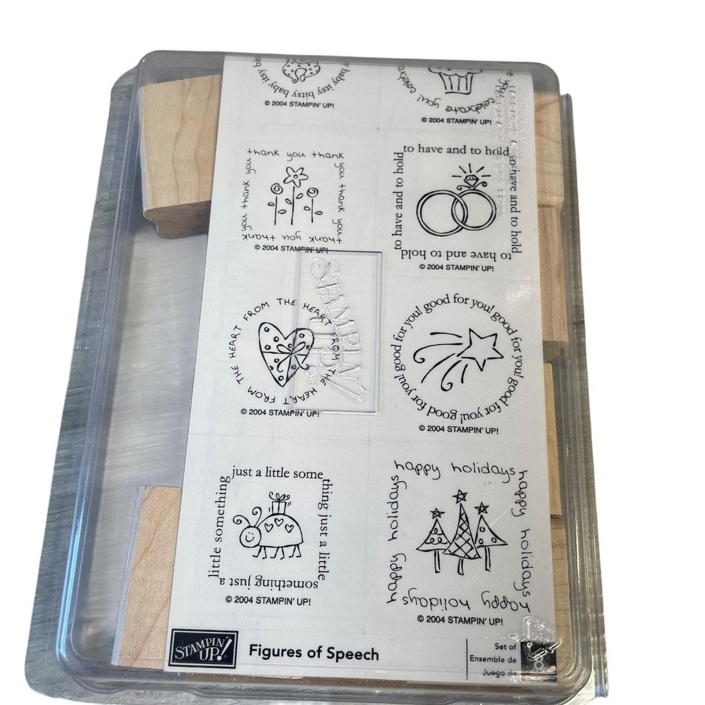 Stampin' Up! Figures of Speech Wood Mounted Rubber Stamp Set Sentiments